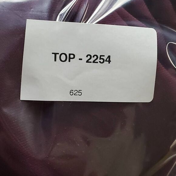 EST. 1946 Women's 18/20W Plum Long Sleeve Blouse Sheer Bell Sleeves Ruffle Trim - Picture 7 of 7